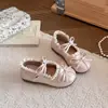 Zapatos casuales modernos y versátiles para niñas, nueva colección primavera/verano 2026, zapatos de princesa para niños con adornos de encaje y suelas suaves