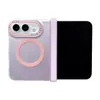 Compatible con carcasa de teléfono iPhone Duo, diseño de bloques de colores, carcasa plegable Apple 18 con eje central y fijación magnética, estilo minimalista