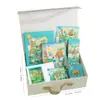 Caja de regalo con diario temática de ciudad, juego con páginas ilustradas, cuaderno, bloc de notas para estudiante, bolígrafo de firma Modilan y juego de marcapáginas