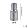 Juego de Llaves de Vasos Cortos para Mosquitos Pequeños de Acero al Cromo Vanadio 1/4" 4-14mm Vasos Externos Hexagonales Herramienta Eléctrica de 6 Ángulos