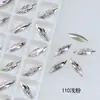 Cristal Dongzhou 11*3 Marquise Fina Fondo Puntiagudo Diamante Chapado en Plata Flash K9 Vidrio Oval Puntiagudo Joyería Accesorios para Arte de Uñas DIY