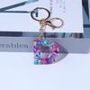 Llavero de Resina con Lentejuelas Europeas y Americanas, Iniciales en Inglés, Sentido Avanzado, Morado, Lindo Colgante para Bolso, Mochila, Llaves