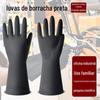 Venda quente de fábrica preto industrial de camada dupla de duas cores luvas de látex anti-químico espessadas luvas de borracha de proteção do trabalho de limpeza resistentes ao desgaste