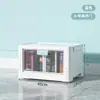 Caja de Almacenamiento Plegable Transparente para el Hogar con Puerta Doble Lateral y Ruedas Gabinete de Almacenamiento para Artículos Varios de Dormitorio Juguetes Bocadillos Coche