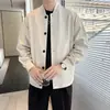 Ropa de hombre a juego primavera nueva abrigo con cuello de béisbol moda estilo coreano para hombre abrigo juvenil de color liso moderno hombre