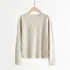 Suéter Grueso de Lana sin Costuras Todo en Uno Cuello Redondo Suelto Base Suéter de Lana Top para Mujer 1128