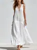 2026 Nuevo Vestido Chaleco Largo sin Mangas de Otoño para Mujer, Comercio Transfronterizo Europeo y Americano, para Vacaciones en la Playa, Corte Holgado