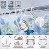 Cortina de Ducha de Tela Impermeable Temu Transfronteriza Impresión Digital Personalizada Cortina Divisoria de Baño de Poliéster Engrosado Servicio de Envío Sin Taladro