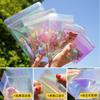 Bolsa Autoadhesiva de Película Arcoíris Gruesa, Caramelo Láser, Insignia Transparente, Bolsita para Empaquetar Aretes y Joyería, a Prueba de Humedad