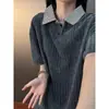 Camisa Polo Masculina com Patchwork Pied-de-Poule Americano, Manga Curta, Verão, Manga de Cinco Pontos, Tendência, Legal, Meia Manga