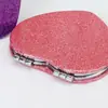 Espejo de Maquillaje en Forma de Corazón, Espejo Pequeño Plegable, Pequeño Regalo Promocional, Mayoreo, Logo en Bolsa, Espejo Portátil, Color Dorado