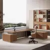 Combinação de Mesa e Cadeira para Escritório Presidencial, Simples e Moderna, Escritório de Gerente Geral de Luxo Leve de Alto Padrão, Mesa de Diretor