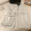 Pijama de Gaze de Algodão com Bojo para Mulheres Modelo Dachshund 2026 Novo Conjunto de Três Peças para Primavera, Outono e Verão