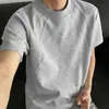 Camiseta Negra de Manga Corta de Verano para Hombre, Delgada y de Corte Holgado, Fresca como el Hielo de Peso Pesado, Cuello Pequeño, Sensación de Alta Gama, Camiseta de Media Manga, Marca de Tendencia