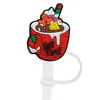 Tampa de palito de Natal personalizada transfronteiriça, capa de palito removível de silicone macio de desenho animado, plugue à prova de poeira, tampa de palito de silicone