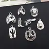 48 Colgantes Mixtos de Sombrero de Vaquero Occidental y Cactus de Aleación Accesorios Creativos para Pulsera, Collar, Llavero DIY