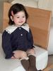 Macacão para Meninas 2026 Outono Novo Estilo Roupa Outono Infantil Estilo Coreano Macacão de Bebê com Gola