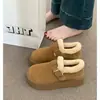 Zapatos de Algodón para Mujer 2026 Nuevo Estilo Invierno Con Felpa Cálidos Suela Gruesa Casual Botas de Nieve Caña Baja Boca Poco Profunda Peludos Zapatos Birkenstock
