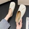Mules Fechadas Estilo Coreano para Mulheres, Novidade Verão 2025, Chinelos Meio Passo Planos de Vovó Preguiçosa, Sandálias Nicho Francesas