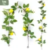 Enredadera Artificial de Limones para Decoración Exterior, Planta Verde Primavera Fruta de Limón Decoración de Boda, Limón Artificial
