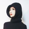 Gorro de lana de punto cálido TEMU de AliExpress con pasamontañas integrado para mujer, otoño e invierno, disponible transfronterizo.