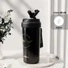 Nova Caneca Térmica Lírio-do-Vale Aço Inoxidável 316 Caneca de Café com Aparência Premium para Meninas Grande Capacidade com Canudo Caneca de Presente