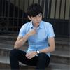 Camisa blanca de verano para hombre 2022 nueva de color liso de manga corta para hombre joven corte slim ropa de negocios para hombre entrega de una sola pieza