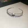 Pulseira Europeia e Americana Transfronteiriça com Diamantes Incrustados, Irregular, Multicamadas, Contas e Pérolas, Pulseira Fashion e Elegante, Joia de Luxo Leve e de Alta Qualidade