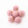 Pompon de Piel Sintética de Visón de 1.5 cm Accesorio de Cuentas para Manualidades Pendientes Colgante Bola Adorno Bola Colgante Peludo