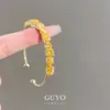 Pulsera Abierta Irregular de Zirconia Ovalada Cuadrada Pulsera de Lujo Ligero de Gama Alta Exquisita Moda Versátil para Mujer