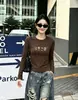 Blusa de Algodón Acanalado para Mujer, Corte Ajustado, Manga Larga, 220g, Guangzhou Shisanxing, Venta Directa de Fábrica, Colección de Verano