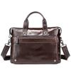 Bolso de cuero genuino para hombre, maletín de negocios, primera capa de piel de vaca, bandolera de hombro, bolso para portátil de cuero genuino para hombre.