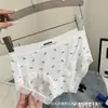 Roupa íntima feminina sem costura de seda gelada estampada, calça máscara para a cintura, respirável, virilha antibacteriana, tamanho plus size, cuecas de secagem rápida, verão