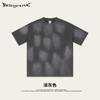 2025 Verão Vintage Tinta Spray Colorida Bloco Artesanal T-shirt Rasgada Masculina e Feminina Mesmo Bolso Manga Curta Camiseta de Casal para Homens