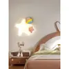 Lámpara de Pared para Habitación Infantil Forma de Estrella Luna Habitación Niño Niña Lámpara de Mesita de Noche LED de Dibujos Animados Creativa Lámpara de Ahorro de Energía