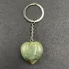 Cristal de Ágata Colgante de Corazón de 30 mm Llavero con Forma de Corazón Colgantes de Corazón de Piedra de Ágata Variados Colgante de Cristal Natural