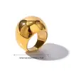 Pulseira semicircular INS francesa retrô de nicho elegante e da moda, anel esférico oco exagerado brilhante, joia feminina