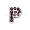 8mm Roxo Escuro Acessórios de Letra Diamantada DIY Chaveiro Pulseira Coleira para Pet Mochila Pingente de Joia