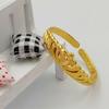 Pulsera de Corona Dorada Latón Chapado en Oro Galvánico Imitación Oro Primer Puesto de Joyería Suministro Entidad Apertura Pulsera para Dama
