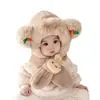 Gorro de Invierno para Bebé Zanahoria Conejo Bufanda para Cuello de Bebé Gorro de Una Pieza para Niños y Niñas Otoño e Invierno Gorro de Felpa Engrosado a Prueba de Viento