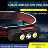 Novo farol de pesca noturna de cabeça cruzada, luz forte ao ar livre, longo alcance, recarregável por USB, LED, destacável, fonte de luz dupla