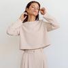 Traje informal de dos piezas para mujer, elegante, de otoño, con cuello redondo, pantalones anchos y adelgazantes, estilo europeo y americano, 2022