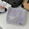 Bufanda de Punto de Lana con Estrella de Moda para Mujer Invierno Estilo Callejero Coreano Calentador de Cuello Bufanda Versátil