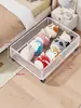 Caja de almacenamiento para debajo de la cama con ruedas, cesta extraíble tipo cajón plano, estante de almacenamiento para debajo del sofá y mueble de TV, gabinete extraíble para dormitorio