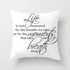 Almohada de Dibujos Animados Creativos Letras Inglesas Piel de Durazno Cojín para Sofá Funda de Almohada de Cabecera Personalizable