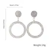 Brincos redondos geométricos europeus e americanos de moda transfronteiriça cravejados com diamantes, elegantes e sofisticados, brincos statement versáteis e únicos
