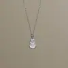 Colar com Pingente de Cabacinha Pequena Doce e Fresco Transparente para Mulheres, Novo Estilo Chinês Nicho High-End Corrente para Clavícula Acessório de Pescoço Venda por Atacado