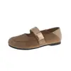Zapatos Mary Jane de cuero esmerilado estilo retro para mujer, modelo nuevo de otoño 06, de suela plana, con una correa, de suela blanda, versátiles, de corte bajo