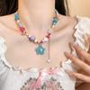 Collar de cuentas de mariposa de colores para mujer, combina con todo, sin color, diseño de nicho de alta gama, cadena de clavícula dulce, accesorios al por mayor