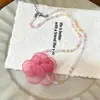 Collar Colorido Dopamina de Verano Adecuado para Vacaciones en la Playa Viajes Cadena para Clavícula Collar con Lazo